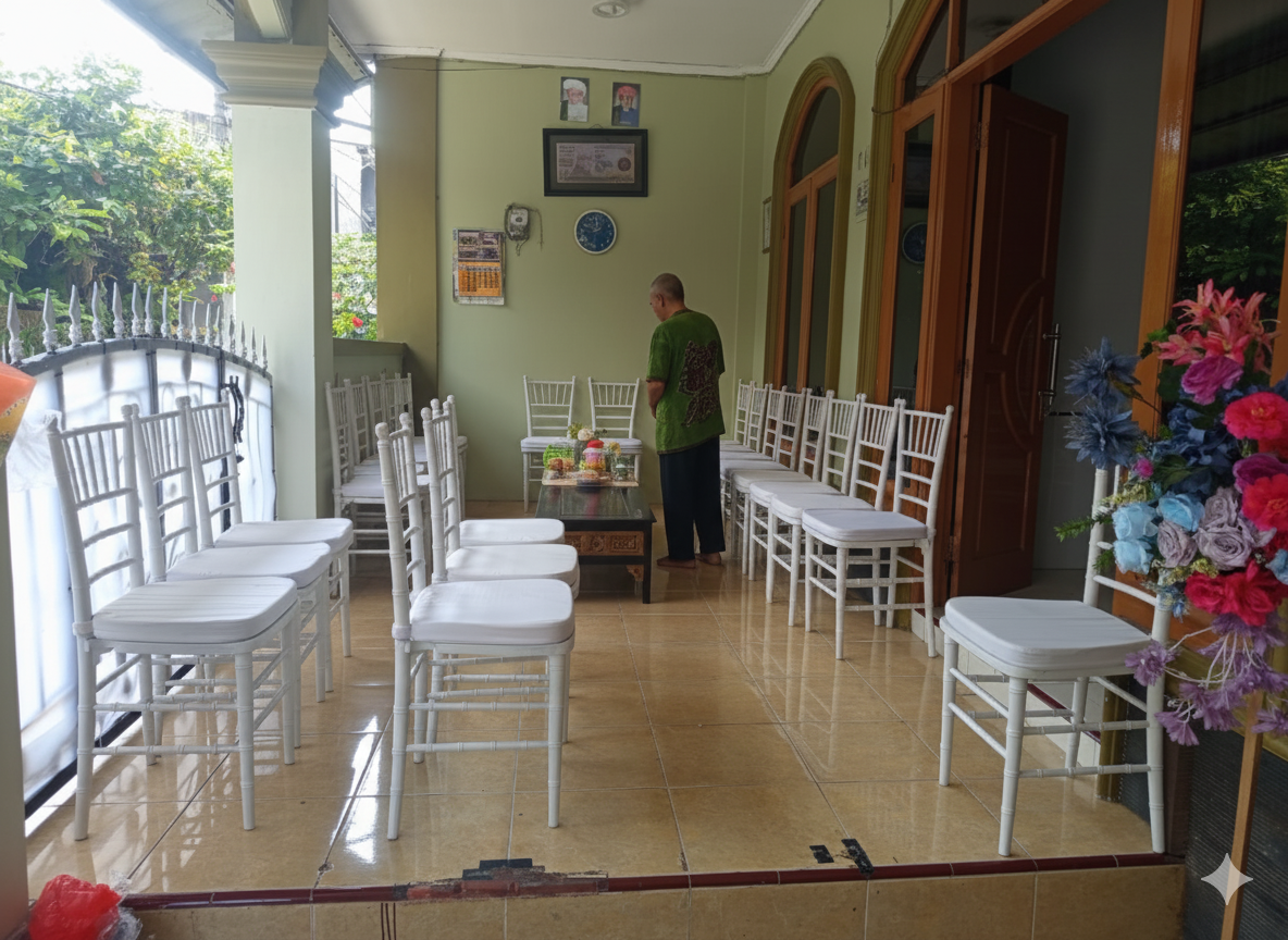 Sewa kursi Tiffany Jakarta Pusat untuk acara pernikahan indoor Terbaik 2025